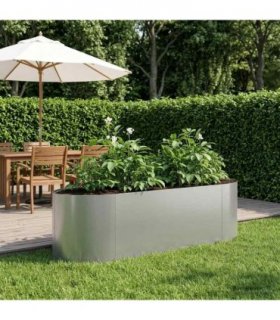 vidaXL Raised Garden Bed Galvanised Steel 140 x 40x 40 cm Steel
