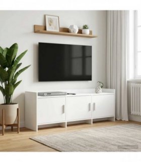 vidaXL TV Cabinet 130 x 33 x 47 cm White Engineered Wood