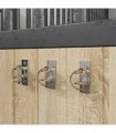 vidaXL Bucket Hooks 3 pcs Wall Mounted Silver and Brown Steel