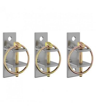 vidaXL Bucket Hooks 3 pcs Wall Mounted Silver and Brown Steel