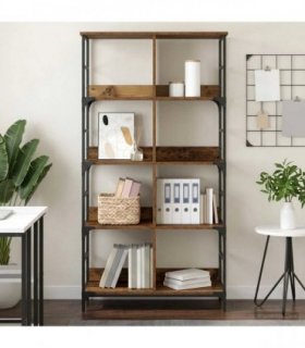 vidaXL Bookshelf 4-Tier 78.5 x 33 x 153 cm metal PB Old wood