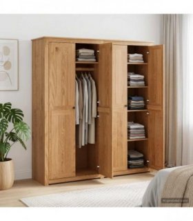 vidaXL Wardrobe PANAMA Honey 169 x 50 x 185 cm Solid Pine Wood
