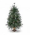 Green Pre-Lit Christmas Tree 4ft, 100 Warm White LED, 200 Branch Tips PVC+PE, 8 Light Modes with Remote, UK Plug 30V