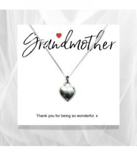 Grandmother Message Card with Heart Necklace