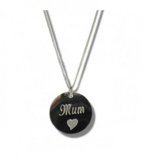 Mum Disc Necklace & Heart Symbol