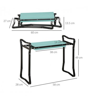 Garden 2 in 1 Kneeler Bench-Green/Black