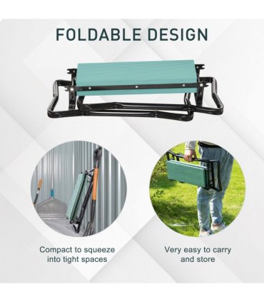 Garden 2 in 1 Kneeler Bench-Green/Black