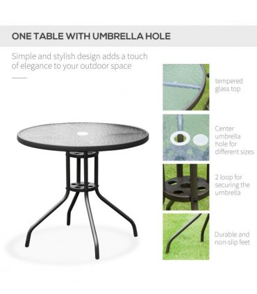 6 Pcs Bistro Set, Texteline-Black
