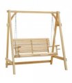 2-Seater Larch Wood Swing Chair Bench
