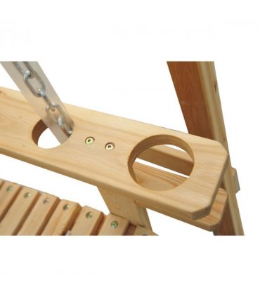 2-Seater Larch Wood Swing Chair Bench