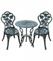 3 Pcs Cast Aluminum Bistro Set-Green