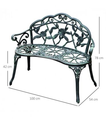 Cast Aluminum Garden Bench Patio Chair