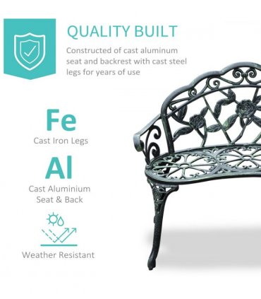 Cast Aluminum Garden Bench Patio Chair