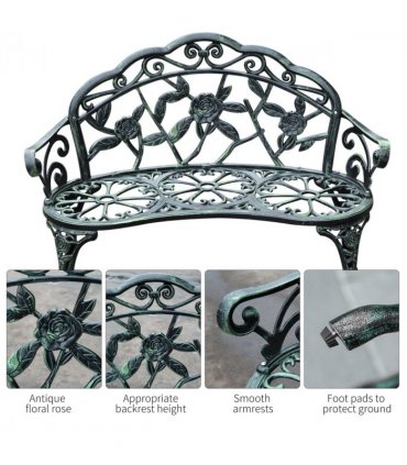 Cast Aluminum Garden Bench Patio Chair