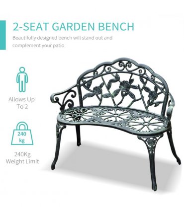 Cast Aluminum Garden Bench Patio Chair