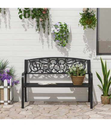 126Lx60Wx85H cm Steel Bench-Black