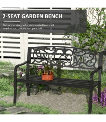 126Lx60Wx85H cm Steel Bench-Black
