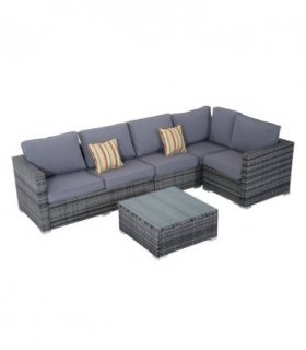 Rattan Set, 4 PC-Grey
