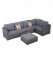 Rattan Set, 4 PC-Grey