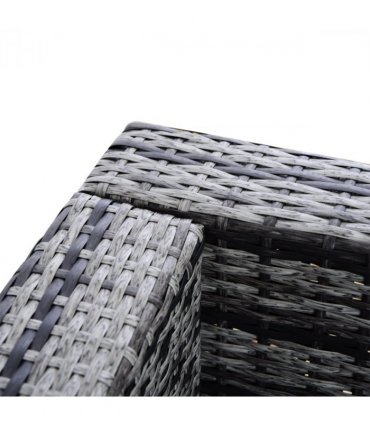 Rattan Set, 4 PC-Grey