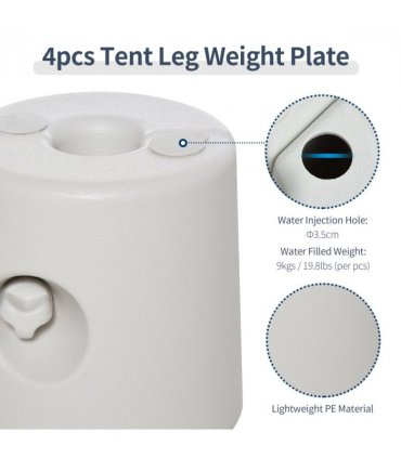 Tent Weight Base, 4pcs Plastic Anchor Weights-White