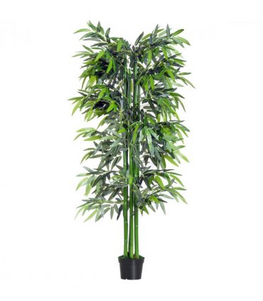 Artificial Bamboo Tree Plant, 1.8 m-Green Bamboo/ Black Pot