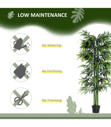 Artificial Bamboo Tree Plant, 1.8 m-Green Bamboo/ Black Pot