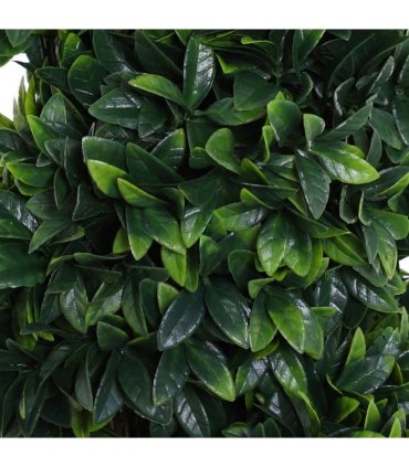 PE Set of 2 Artificial Boxwood Spiral Topiary Plant Tree's Green