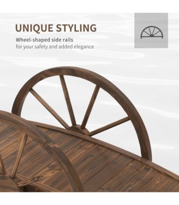 Fir Wood Outdoor Garden Decor Walkway Bridge Brown