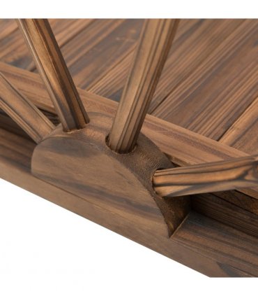 Fir Wood Outdoor Garden Decor Walkway Bridge Brown