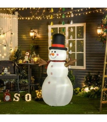 6ft Giant Inflatable Snowman Christmas Deco LED Lights Accessories Cute Family