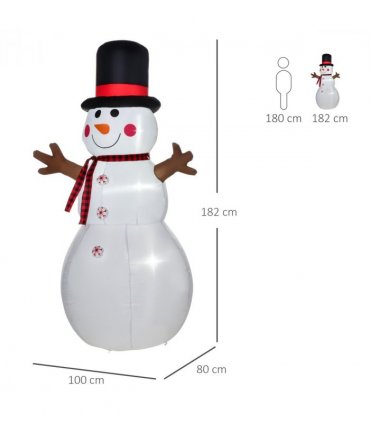 6ft Giant Inflatable Snowman Christmas Deco LED Lights Accessories Cute Family