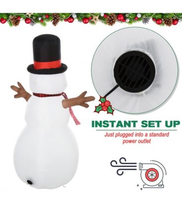6ft Giant Inflatable Snowman Christmas Deco LED Lights Accessories Cute Family