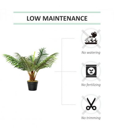 Artificial Palm Tree  8 Leaves with Nursery Pot, Fake Tropical Tree 60cm