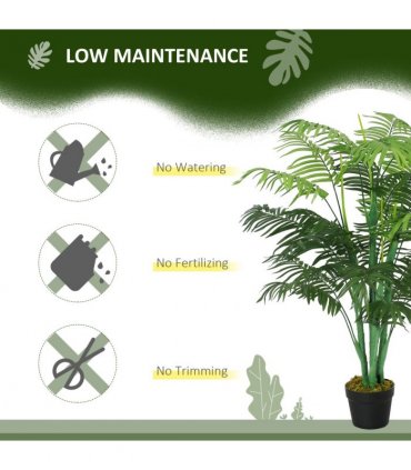 Artificial Palm Tree 18 Leaves with Nursery Pot, Fake Tropical Tree 125cm