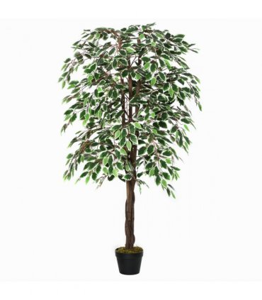 Artificial Ficus Silk Tree with Nursery Pot, Decorative Fake Plant, 160cm