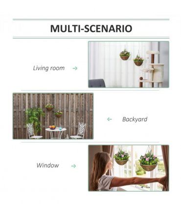 Pack of 2 Artificial Lisianthus Flowers Hanging Planter with Basket