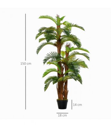 Artificial Fern Tree 36 Leaves with Nursery Pot, Fake Plant 150cm