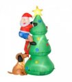 1.8m Inflatable Christmas Tree, LED Lighted with Santa Claus Dog Party Prop