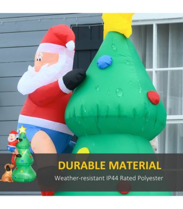 1.8m Inflatable Christmas Tree, LED Lighted with Santa Claus Dog Party Prop