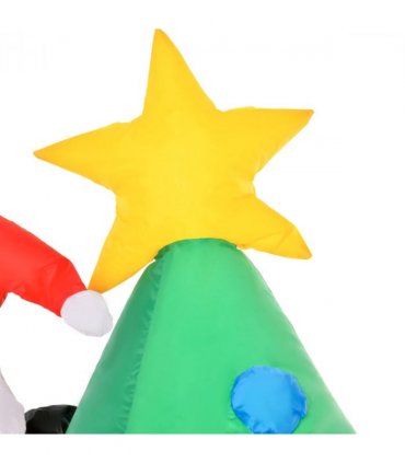 1.8m Inflatable Christmas Tree, LED Lighted with Santa Claus Dog Party Prop