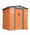 6x5ft Metal Garden Shed House  Gardening Tool Storage Brown 193Lx152Wx203Hcm