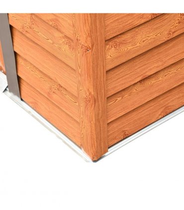 6x5ft Metal Garden Shed House  Gardening Tool Storage Brown 193Lx152Wx203Hcm