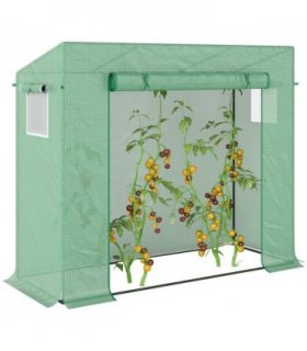 Garden Greenhouse Plant Cover, Windows & Zipper 198Lx77Wx149-168Hcm