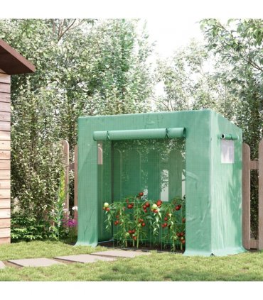 Garden Greenhouse Plant Cover, Windows & Zipper 198Lx77Wx149-168Hcm