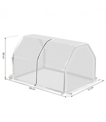 99x71x60cm Mini PVC Cover Steel Frame Greenhouse White