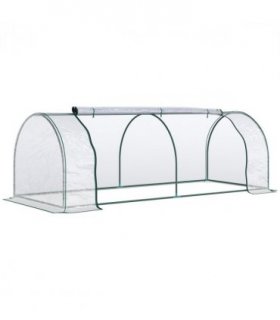 PVC Greenhouse Tunnel Steel Frame Transparent 250x100x80cm