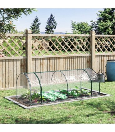 PVC Greenhouse Tunnel Steel Frame Transparent 250x100x80cm