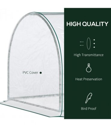 PVC Greenhouse Tunnel Steel Frame Transparent 250x100x80cm
