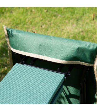 Steel Frame Gardening Kneeler Seat w/ Pouch Green